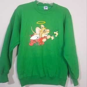 Vintage 1990s Green Christmas Crewneck Size Medium